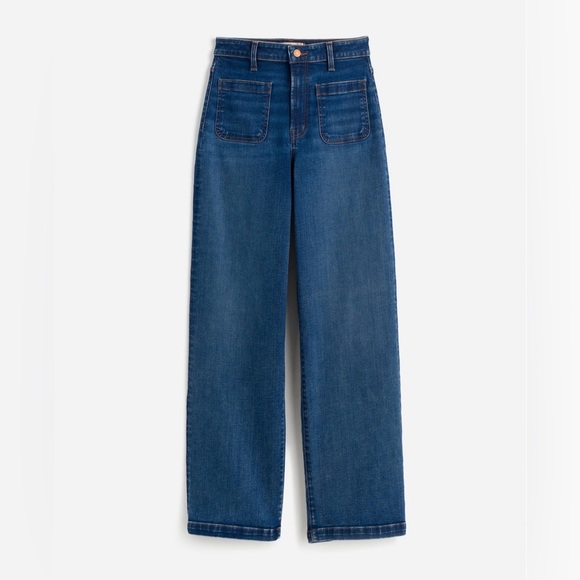 Madewell Denim - Madewell Emmett Wide-Leg Jeans High Rise Petite Size 28 Medium Wash